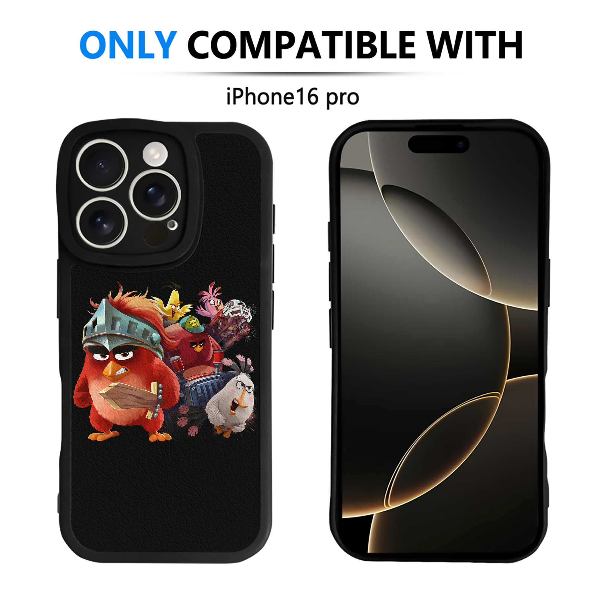 （画像用） Angry Birds アングリーバード 【iPhone 16シリーズ対応】シリコンスマホケース（レザー調） 材質：シリコン